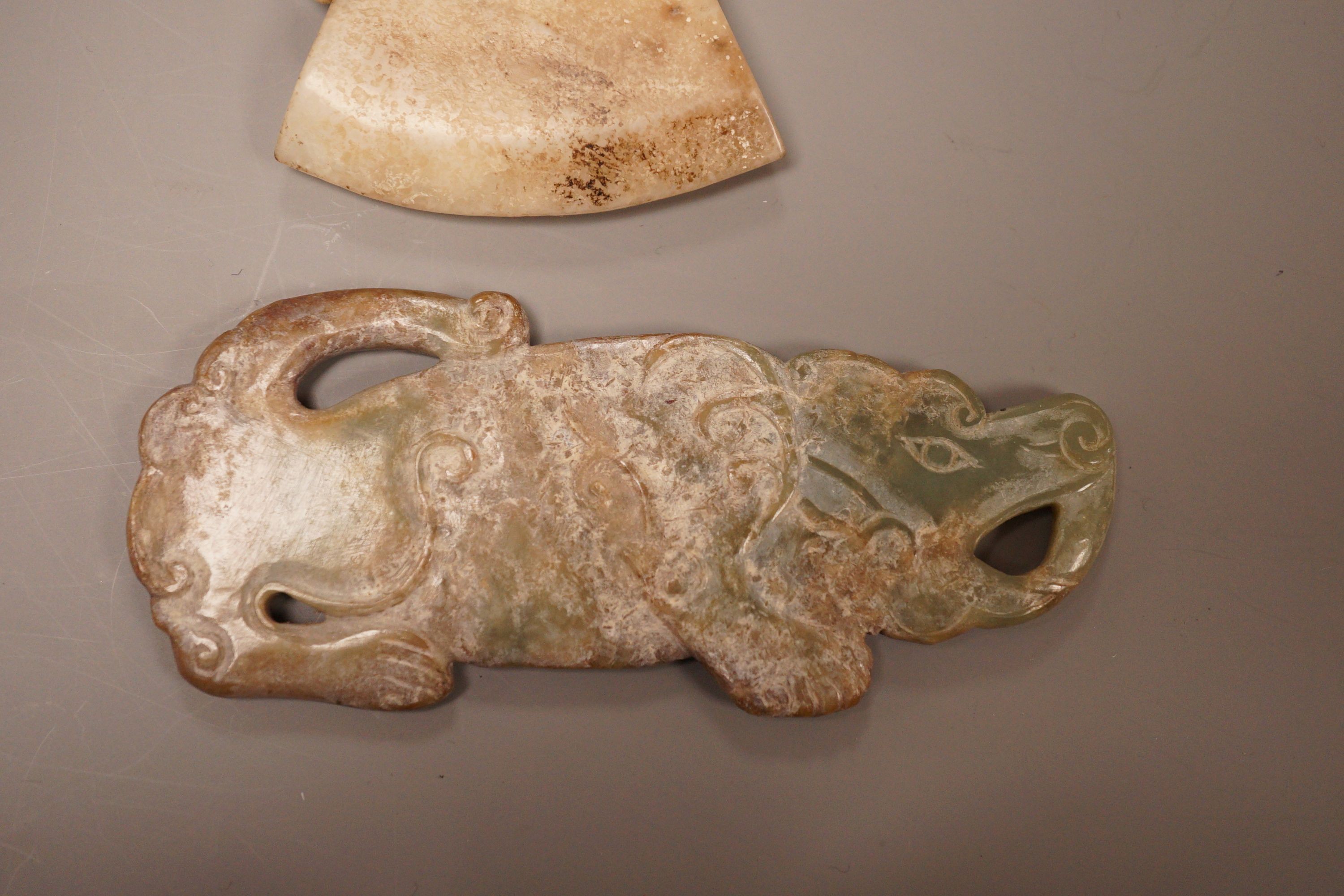 Two Chinese archaistic jade carvings